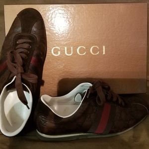 Gucci women's suede Antigua/ Guccissima